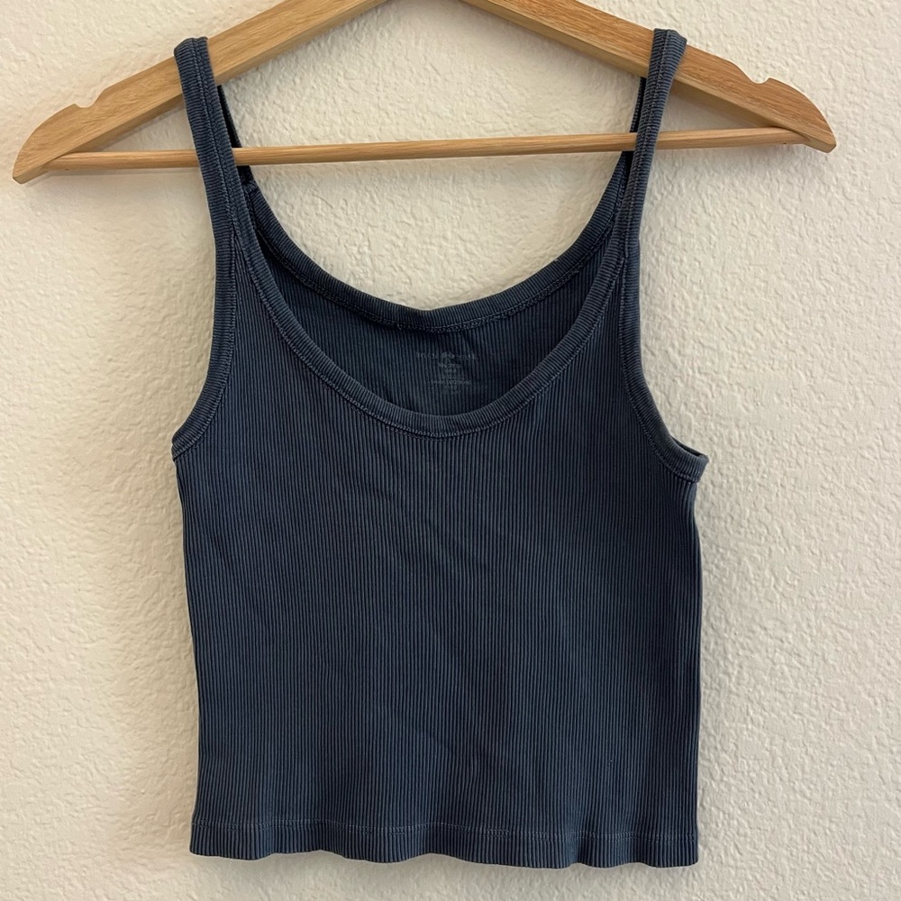 Brandy Melville/John Galt Blue Ribbed Tank Top